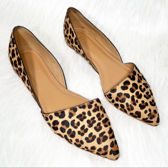 J. Crew Shoes - J. Crew Leopard Calf Hair d’Orsay Cutout Scalloped Flats